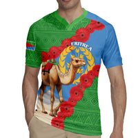 Personalised Eritrea Arabian Camel Rugby Jersey Gerbera Flower Flag Color - Wonder Print Shop