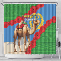 Personalised Eritrea Arabian Camel Shower Curtain Gerbera Flower Flag Color