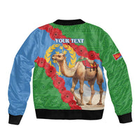 Personalised Eritrea Arabian Camel Sleeve Zip Bomber Jacket Gerbera Flower Flag Color - Wonder Print Shop