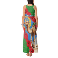 Personalised Eritrea Arabian Camel Tank Maxi Dress Gerbera Flower Flag Color - Wonder Print Shop