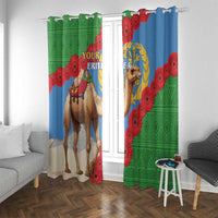 Personalised Eritrea Arabian Camel Window Curtain Gerbera Flower Flag Color - Wonder Print Shop