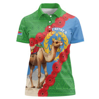 Personalised Eritrea Arabian Camel Women Polo Shirt Gerbera Flower Flag Color - Wonder Print Shop