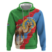 Personalised Eritrea Arabian Camel Zip Hoodie Gerbera Flower Flag Color - Wonder Print Shop