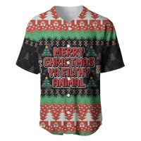 Merry Christmas Ya Filthy Animal Baseball Jersey Retro Christmas Humor - Wonder Print Shop