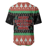 Merry Christmas Ya Filthy Animal Baseball Jersey Retro Christmas Humor - Wonder Print Shop