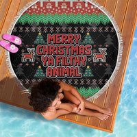 Merry Christmas Ya Filthy Animal Beach Blanket Retro Christmas Humor - Wonder Print Shop