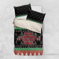 Merry Christmas Ya Filthy Animal Bedding Set Retro Christmas Humor - Wonder Print Shop