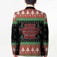 Merry Christmas Ya Filthy Animal Blazer Retro Christmas Humor - Wonder Print Shop