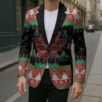 Merry Christmas Ya Filthy Animal Blazer Retro Christmas Humor - Wonder Print Shop