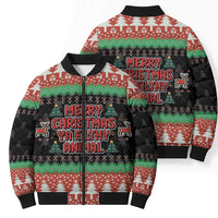 Merry Christmas Ya Filthy Animal Bomber Puffer Jacket Retro Christmas Humor - Wonder Print Shop