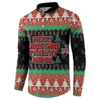 Merry Christmas Ya Filthy Animal Button Sweatshirt Retro Christmas Humor - Wonder Print Shop