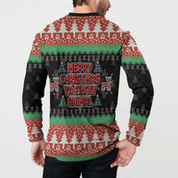 Merry Christmas Ya Filthy Animal Button Sweatshirt Retro Christmas Humor - Wonder Print Shop
