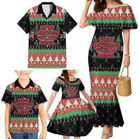 Merry Christmas Ya Filthy Animal Family Matching Mermaid Dress and Hawaiian Shirt Retro Christmas Humor - Wonder Print Shop