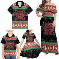Merry Christmas Ya Filthy Animal Family Matching Off Shoulder Maxi Dress and Hawaiian Shirt Retro Christmas Humor - Wonder Print Shop