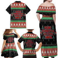 Merry Christmas Ya Filthy Animal Family Matching Off Shoulder Maxi Dress and Hawaiian Shirt Retro Christmas Humor - Wonder Print Shop