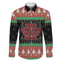 Merry Christmas Ya Filthy Animal Family Matching Off Shoulder Maxi Dress and Hawaiian Shirt Retro Christmas Humor - Wonder Print Shop