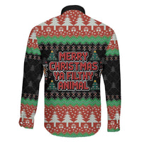 Merry Christmas Ya Filthy Animal Family Matching Off Shoulder Maxi Dress and Hawaiian Shirt Retro Christmas Humor - Wonder Print Shop