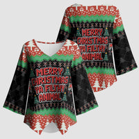 Merry Christmas Ya Filthy Animal Kimono Sleeve Blouse Retro Christmas Humor - Wonder Print Shop