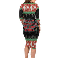 Merry Christmas Ya Filthy Animal Long Sleeve Bodycon Dress Retro Christmas Humor - Wonder Print Shop