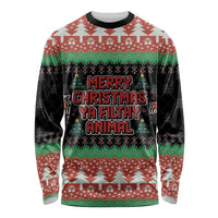 Merry Christmas Ya Filthy Animal Long Sleeve Shirt Retro Christmas Humor - Wonder Print Shop