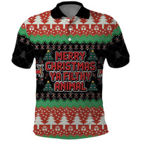 Merry Christmas Ya Filthy Animal Polo Shirt Retro Christmas Humor - Wonder Print Shop