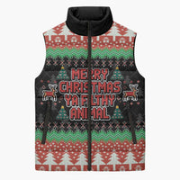 Merry Christmas Ya Filthy Animal Sleeveless Puffer Jacket Retro Christmas Humor - Wonder Print Shop