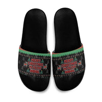 Merry Christmas Ya Filthy Animal Slide Sandals Retro Christmas Humor - Wonder Print Shop