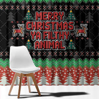 Merry Christmas Ya Filthy Animal Window Curtain Retro Christmas Humor - Wonder Print Shop
