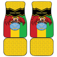 Personalised Mali Car Mats Vulture With Coat Of Arms Bogolan Pattern