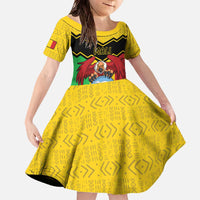 Personalised Mali Family Matching Off The Shoulder Long Sleeve Dress and Hawaiian Shirt Vulture With Coat Of Arms Bogolan Pattern