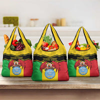 Personalised Mali Grocery Bag Vulture With Coat Of Arms Bogolan Pattern