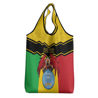Personalised Mali Grocery Bag Vulture With Coat Of Arms Bogolan Pattern