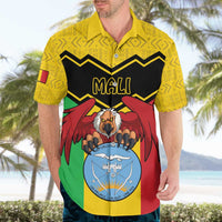 Personalised Mali Hawaiian Shirt Vulture With Coat Of Arms Bogolan Pattern - Wonder Print Shop