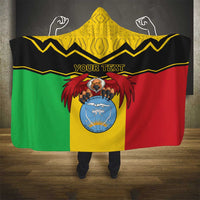 Personalised Mali Hooded Blanket Vulture With Coat Of Arms Bogolan Pattern - Wonder Print Shop
