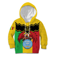 Personalised Mali Kid Hoodie Vulture With Coat Of Arms Bogolan Pattern - Wonder Print Shop