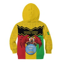 Personalised Mali Kid Hoodie Vulture With Coat Of Arms Bogolan Pattern - Wonder Print Shop