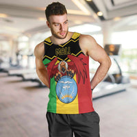 Personalised Mali Men Tank Top Vulture With Coat Of Arms Bogolan Pattern - Wonder Print Shop