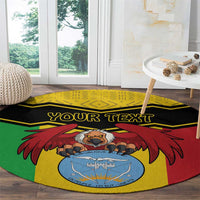 Personalised Mali Round Carpet Vulture With Coat Of Arms Bogolan Pattern - Wonder Print Shop