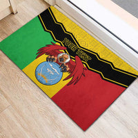 Personalised Mali Rubber Doormat Vulture With Coat Of Arms Bogolan Pattern - Wonder Print Shop