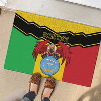 Personalised Mali Rubber Doormat Vulture With Coat Of Arms Bogolan Pattern - Wonder Print Shop