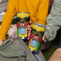 Personalised Mali Tumbler Cup Vulture With Coat Of Arms Bogolan Pattern - Wonder Print Shop