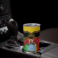 Personalised Mali Tumbler Cup Vulture With Coat Of Arms Bogolan Pattern - Wonder Print Shop