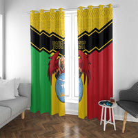 Personalised Mali Window Curtain Vulture With Coat Of Arms Bogolan Pattern - Wonder Print Shop