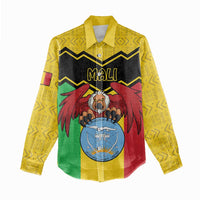 Personalised Mali Women Casual Shirt Vulture With Coat Of Arms Bogolan Pattern - Wonder Print Shop