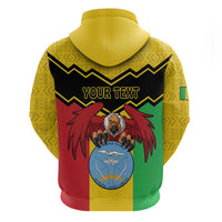 Personalised Mali Zip Hoodie Vulture With Coat Of Arms Bogolan Pattern - Wonder Print Shop