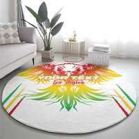 Custom Mali Football Round Carpet Go Les Aigles White Color - Wonder Print Shop