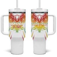 Custom Mali Football Tumbler With Handle Go Les Aigles White Color - Wonder Print Shop