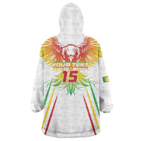 Custom Mali Football Wearable Blanket Hoodie Go Les Aigles White Color - Wonder Print Shop