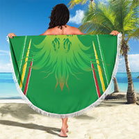 Custom Mali Football Beach Blanket Go Les Aigles Green Color
