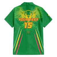 Custom Mali Football Family Matching Off The Shoulder Long Sleeve Dress and Hawaiian Shirt Go Les Aigles Green Color